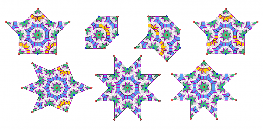 Images of dimers on quasiperiodic Amman-Beenker tiling. 