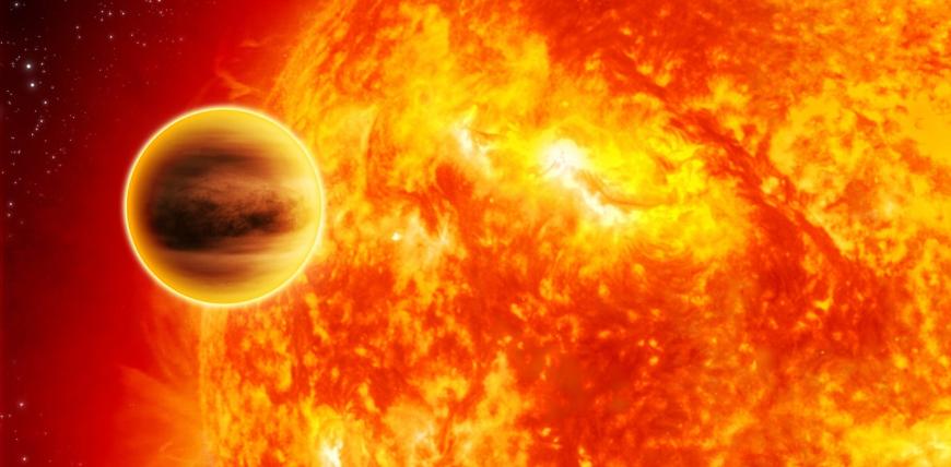 Artist impression of an exoplanet and its host star