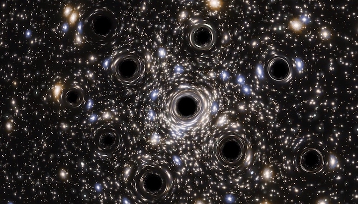 Black holes distorting the background starlight due to gravitational lensing