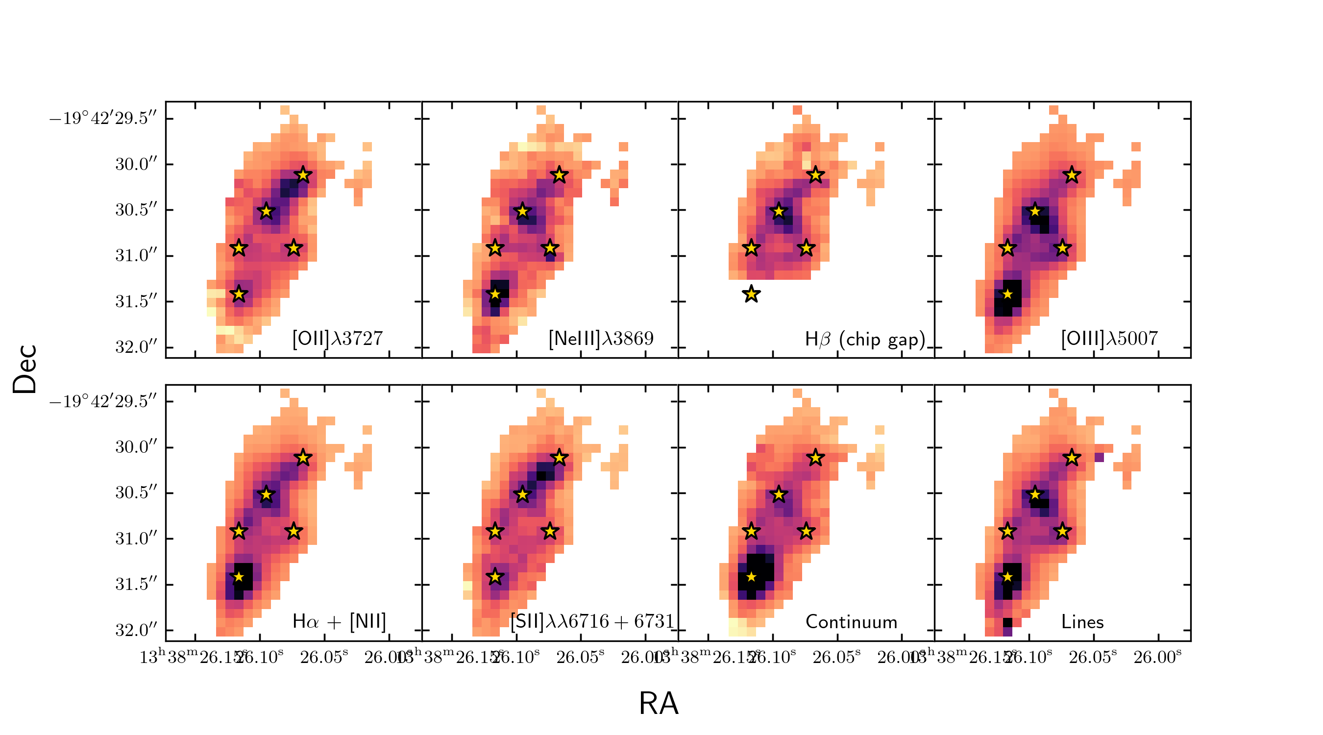 Emission line map from TNJ1338, a radio galaxy at a redshift of 4