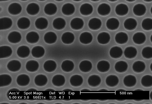 Photonic crystal SEM image