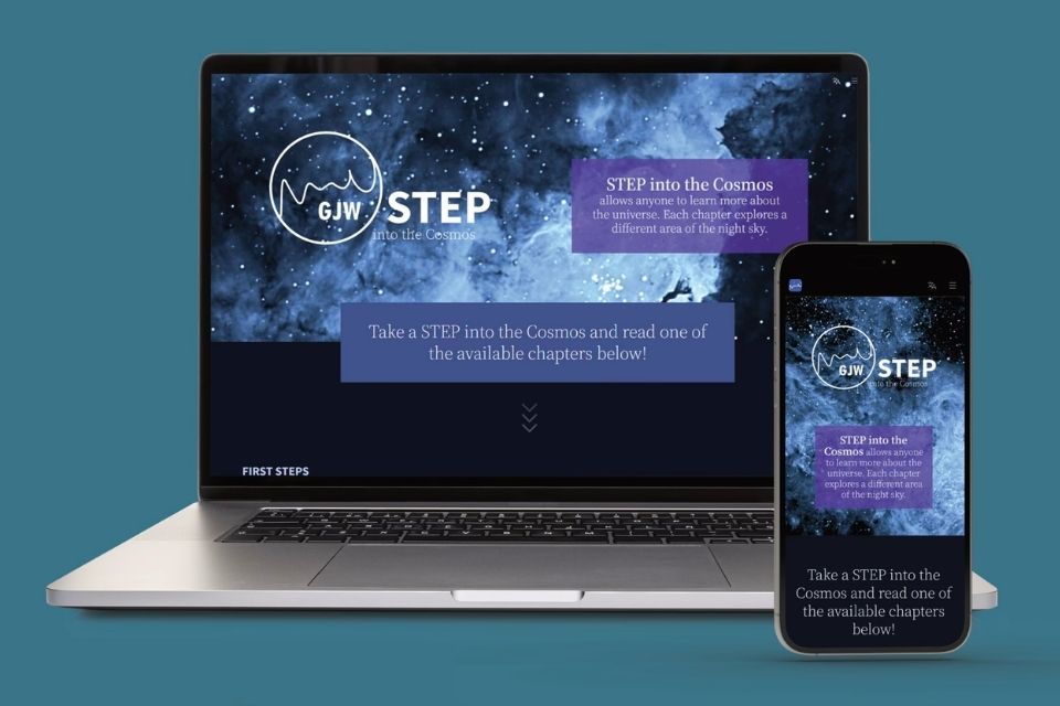 A screen grab of the webapp STEP into the Cosmos