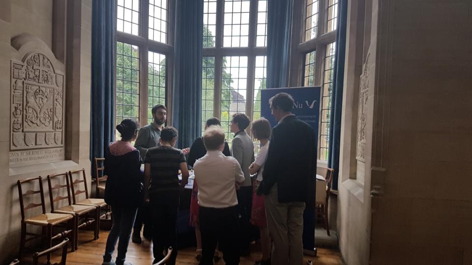 Physics staff and alumni gathered in Rhodes House a few years back during a garden party.