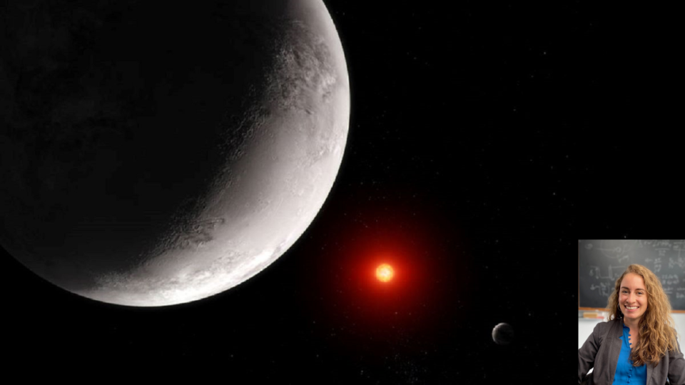 The hot rocky exoplanet TRAPPIST-1 c & portrait image of Professor Kreidberg