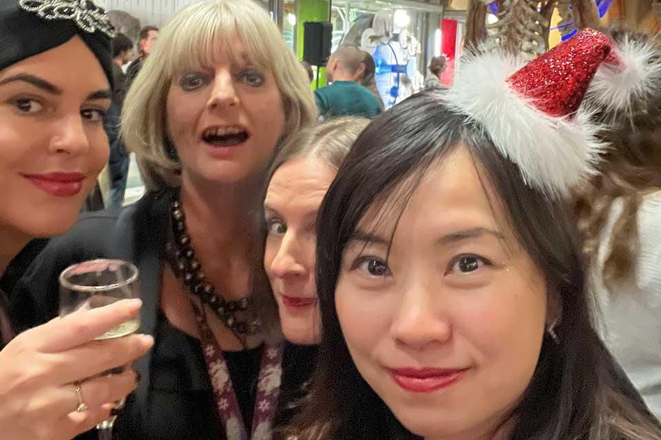 The Department of Physics' Christmas party at the Museum of Natural History