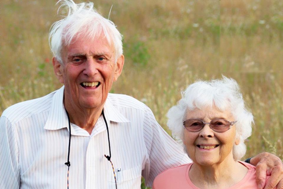 Sir Martin Wood with his wife, Audrey Wood