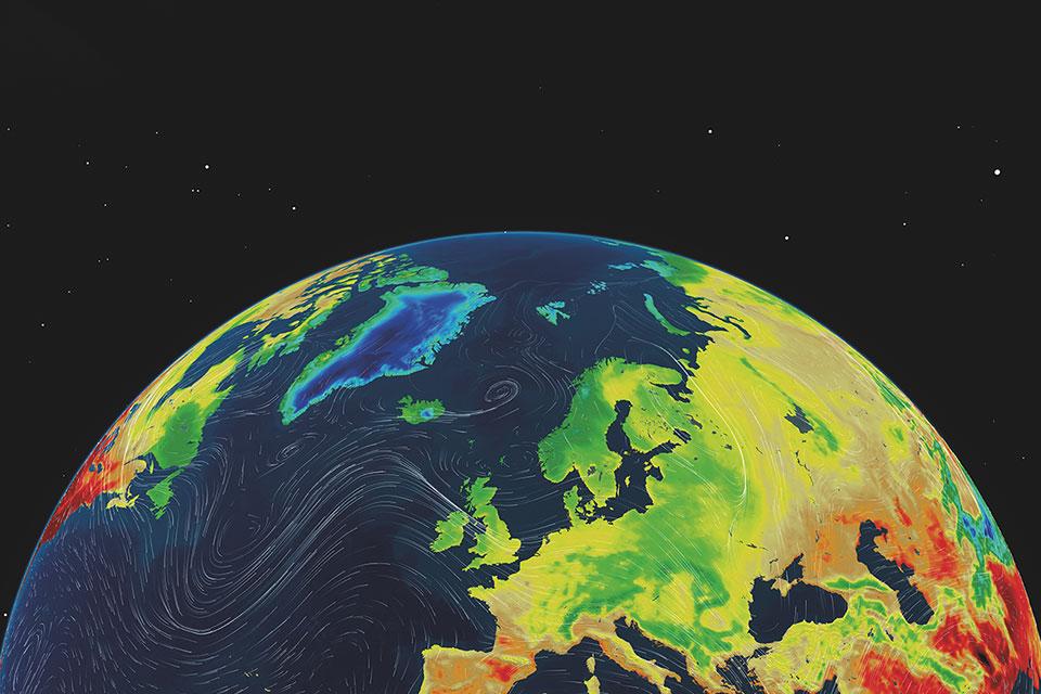 Met Office northern hemisphere model visualisation