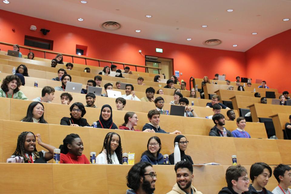 Young people in a lecture theatre