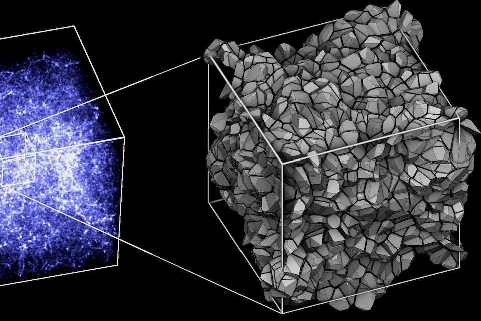 Graphic to represent tracing movement of galaxies back in time.