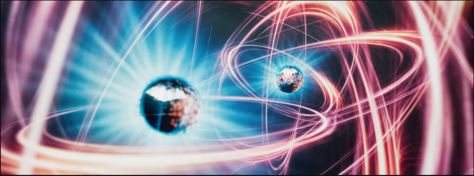 Artist's impression of quantum entangled particles