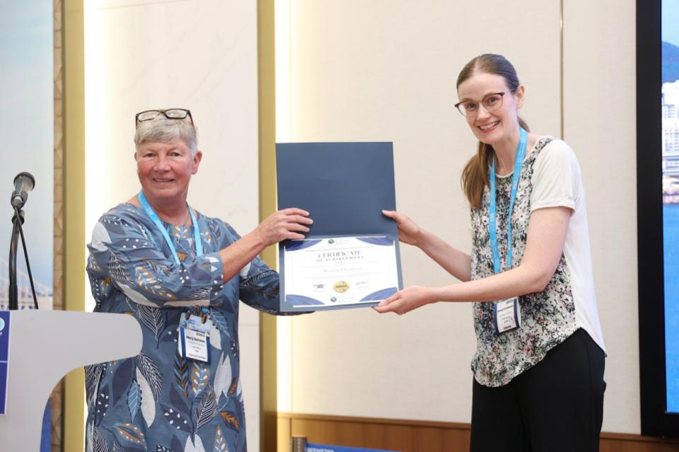 Professor Christensen receiving the IAMAS Early Career Scientist Medal for 2025