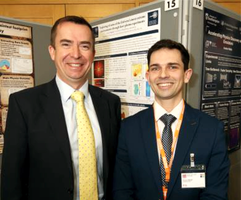 DPhil research Thomas Vincent alongside his local MP Calum Miller.