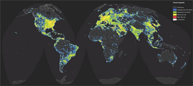 More than 99% of European and North American residents live under light-polluted skies, and for a third of people worldwide the Milky Way is entirely obscured (Falchi et al. 2016).