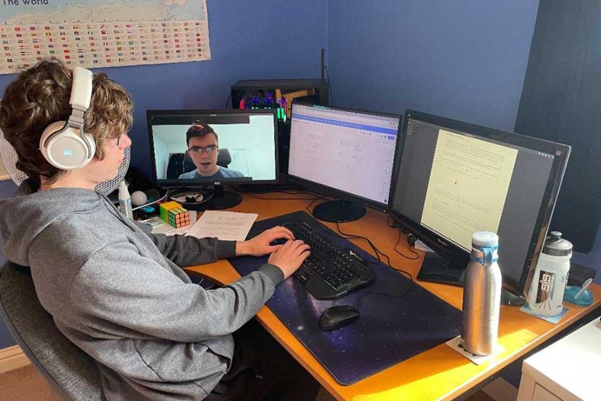 Student at a computer