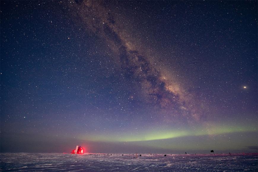 The IceCube Laboratory at the South Pole and the aurora australis