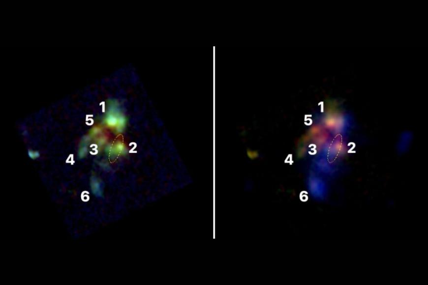 NASA/ESA/CSA JWST images of the complex of galaxies associated with the distant radio source TGSSJ1530+1049
