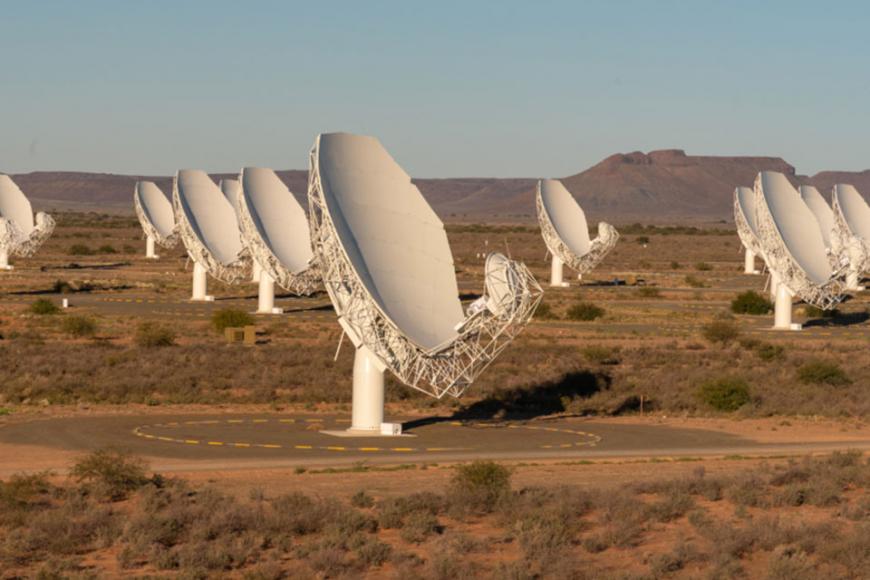 Just some of the 64 antennae that make up MeerKAT in South Africa