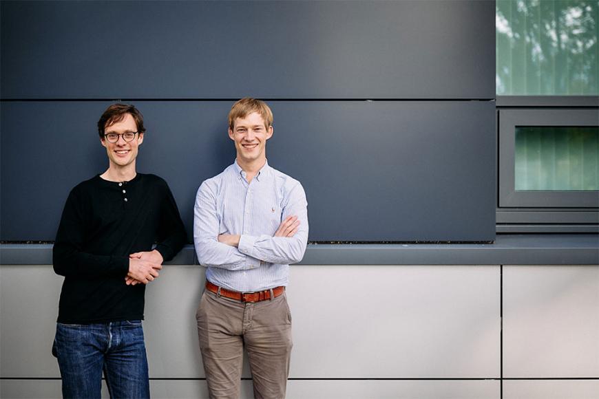 Oxford Ionics co-founders, Dr Tom Harty, left, and Dr Chris Ballance, right