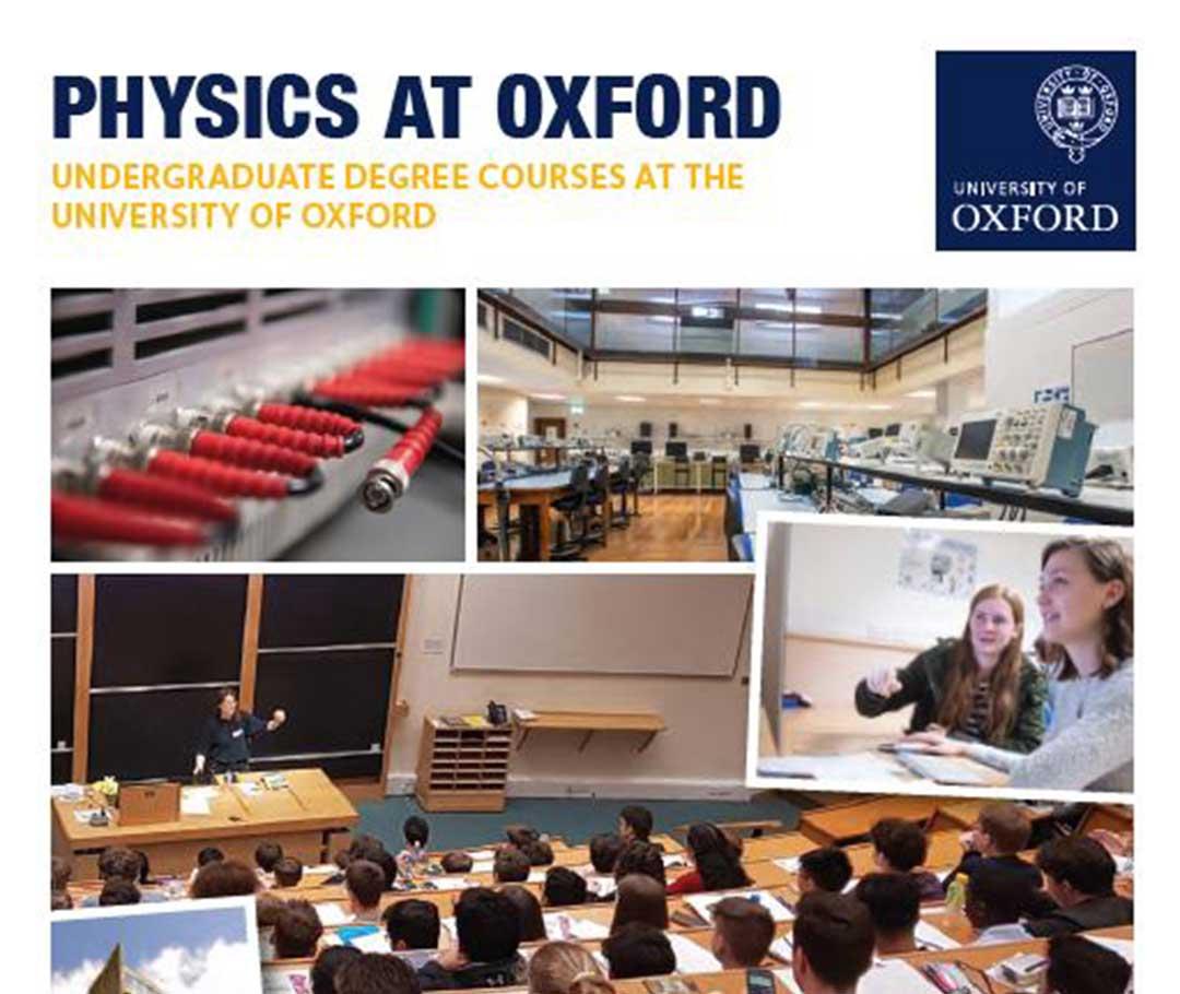 Montage of images representing studying physics at Oxford