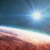 Artist's illustration of WASP-39b displays newly detected patches of clouds scattered across the planet