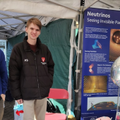 Students at stand for ATOM event