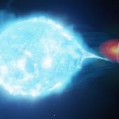 The strong stellar wind from the supergiant star pushes the jets launched by the black hole away from the star. This causes the jet direction to vary as the black hole and the supergiant star move around their orbit