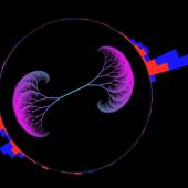 A reconstructed event in the Compact Muon Solenoid detector at the Large Hadron Collider
