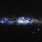 The Milky Way seen through a neutrino lens (blue).