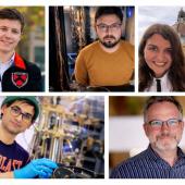 Clockwise from top left: Cosmin Andrei, Dr Gabriel Araneda Machuca, Oana Bazavan, Dr Keith Norman and Dr Mustafa Bakr