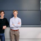 Oxford Ionics co-founders, Dr Tom Harty, left, and Dr Chris Ballance, right