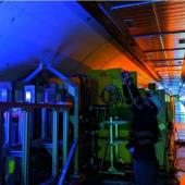 The fireball experiment installed in the HiRadMat irradiation area.