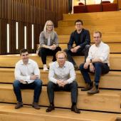 The QFX team photographed in the Department of Physics
