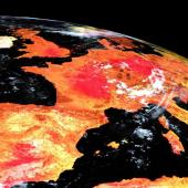 A heatwave over Europe, as seen from space