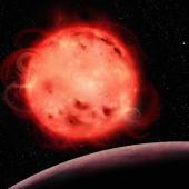 Artistic representation of the TRAPPIST-1 red dwarf star