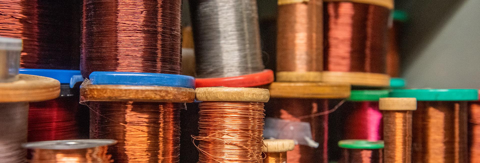 Reels of copper wire