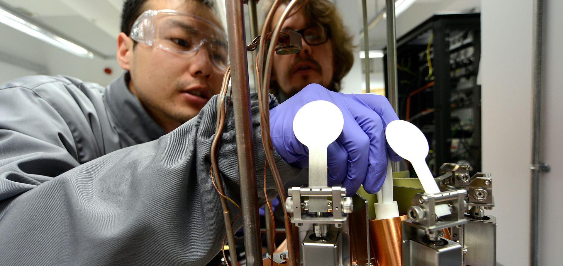 Man with scientific instruments