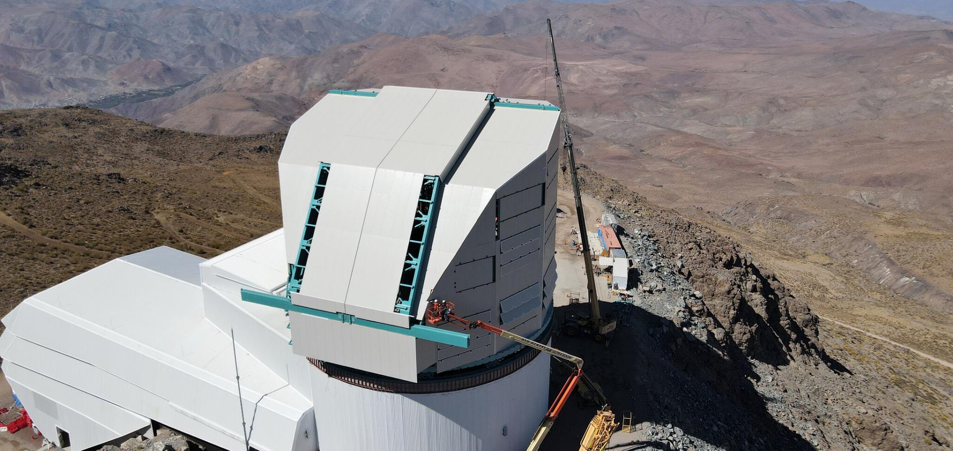 Drone view of current status of construction on the summit as of mid-December, 2020.