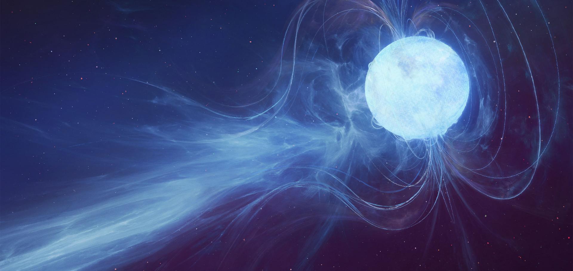 Artist's impression of a Fast Radio Burst coming from a Neutron Star.