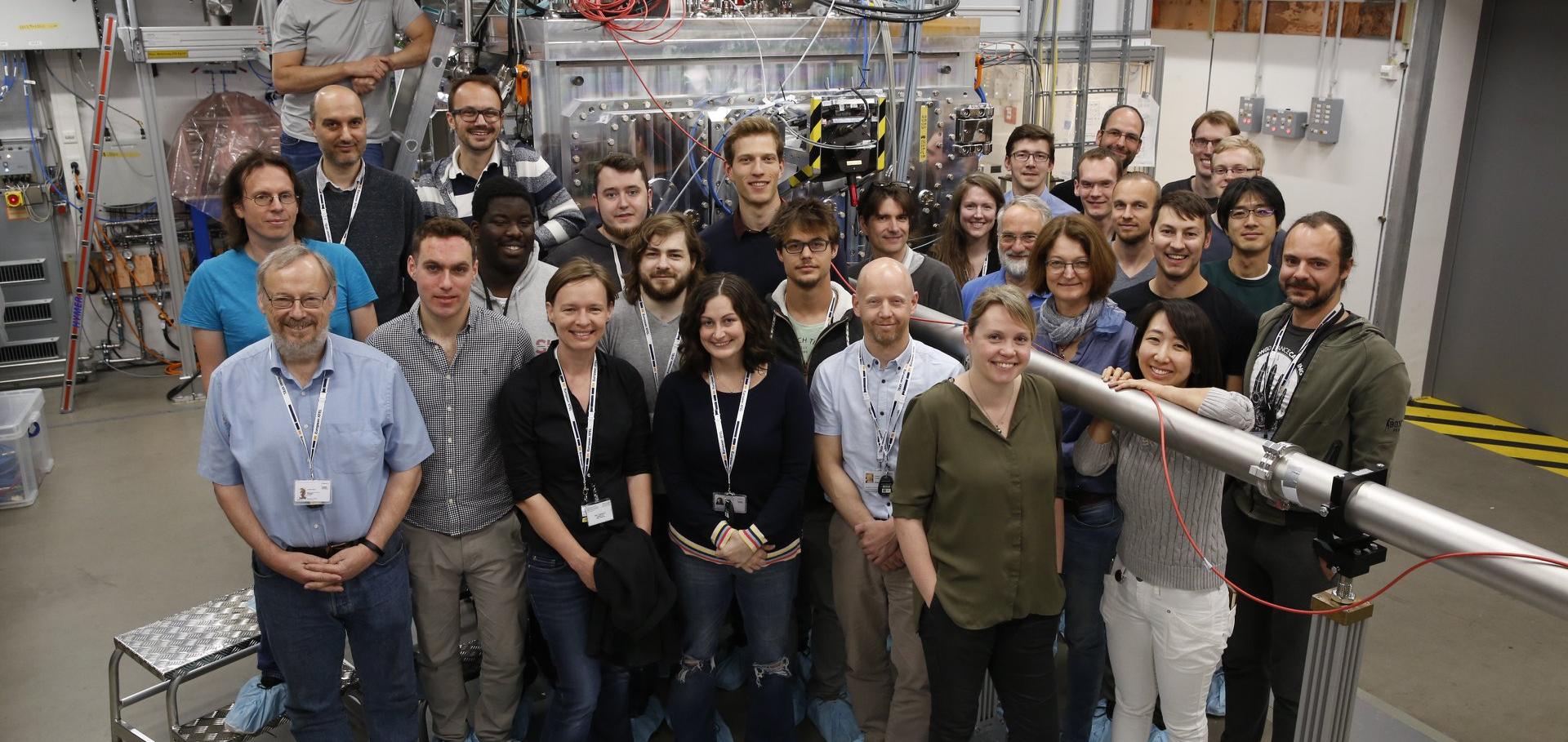 Experimental team at the commissioning experiment of the HED station of the European XFEL.