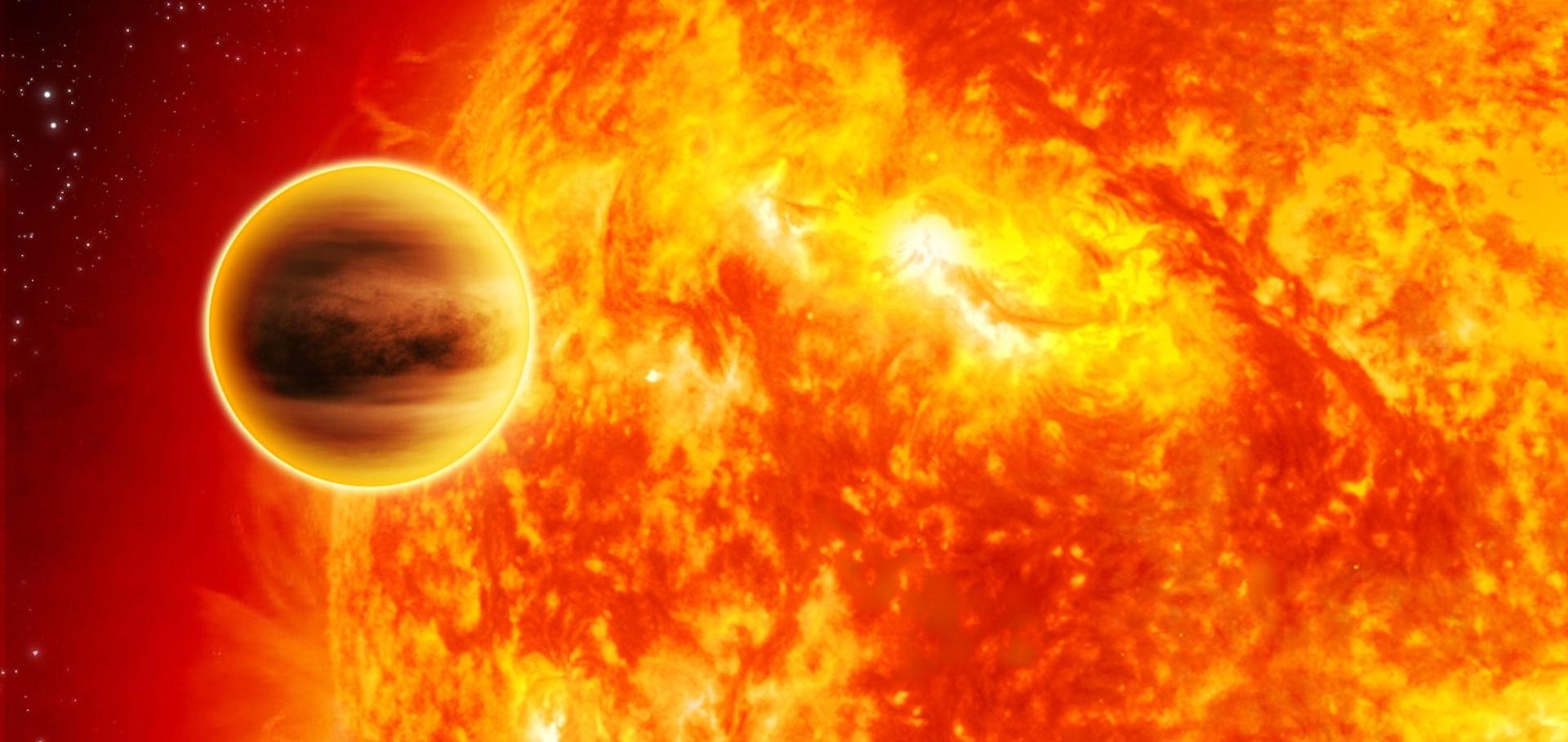 Artist impression of an exoplanet and its host star