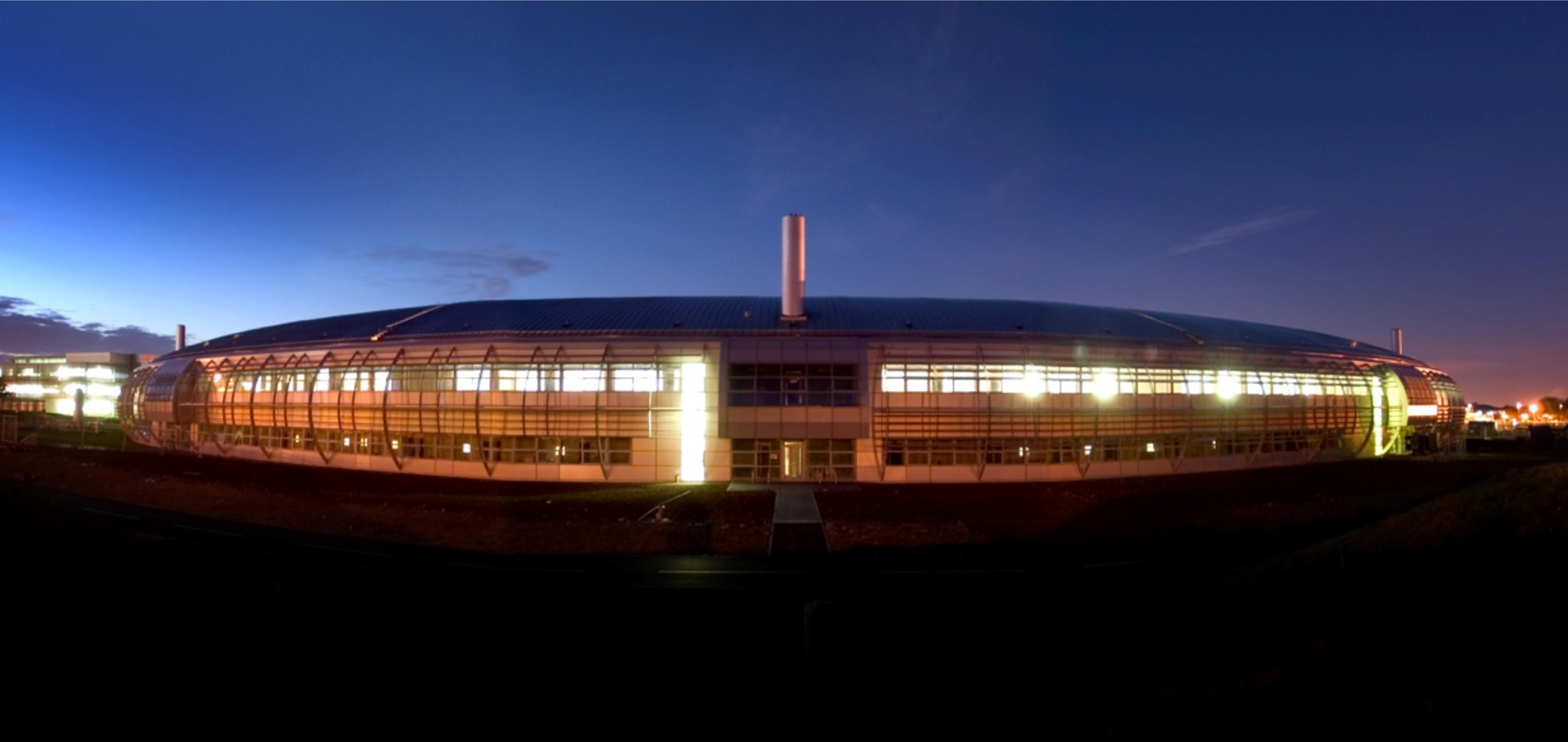 Diamond light source at dusk