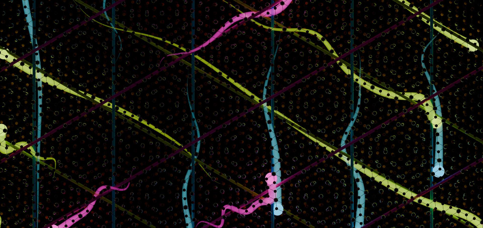Artistic rendition of a moiré system
