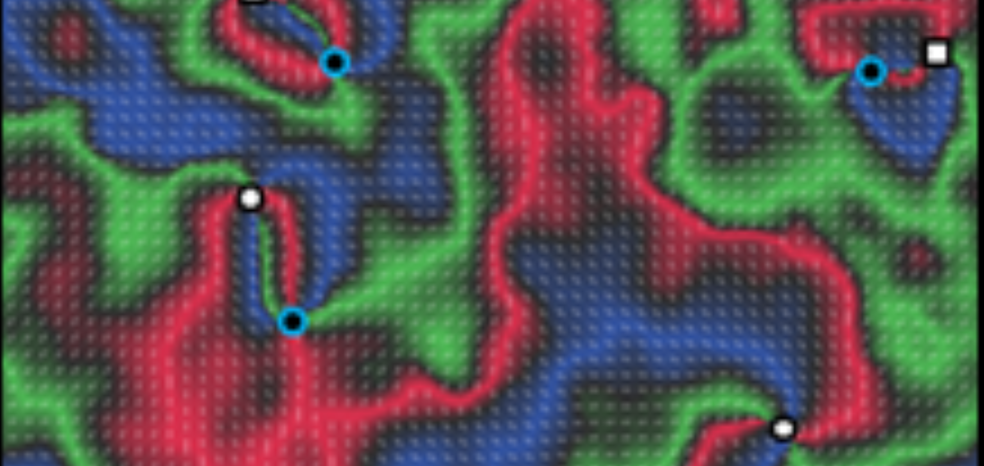 Image of domain walls and topological textures in Fe2O3