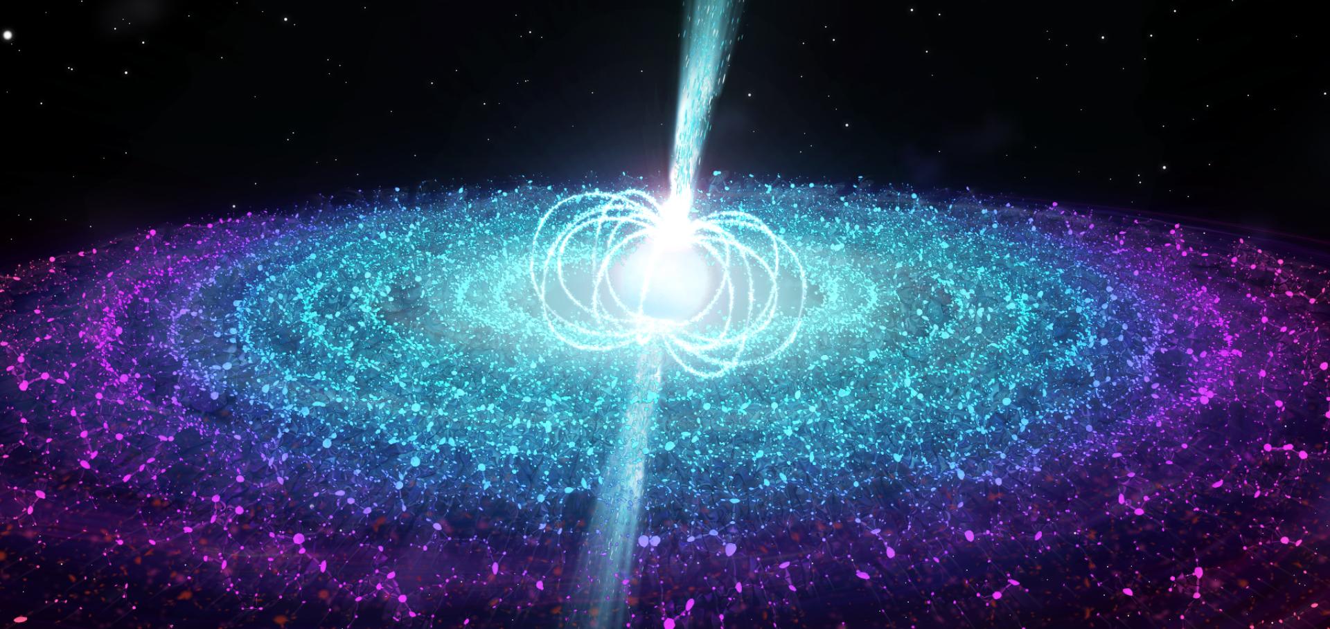 Artist's impression of an accreting neutron star
