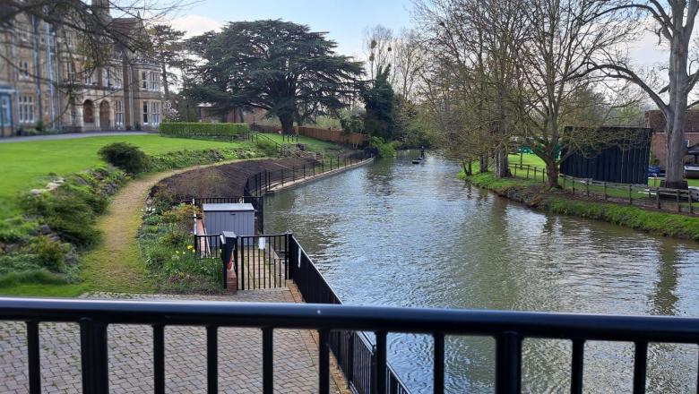 An image of the river passing by St Hilda's College