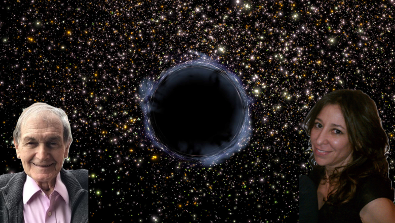 Black Hole in a Globular Cluster (Illustration), image of Professor Janna Levin & Professor Sir Roger Penrose 