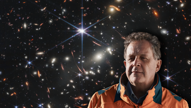 Dr Matt Mountain with the JWST Deepfield in the background