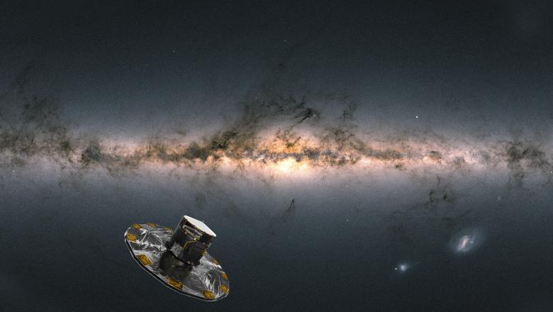 Artist impression of ESA's Gaia satellite observing the Milky Way