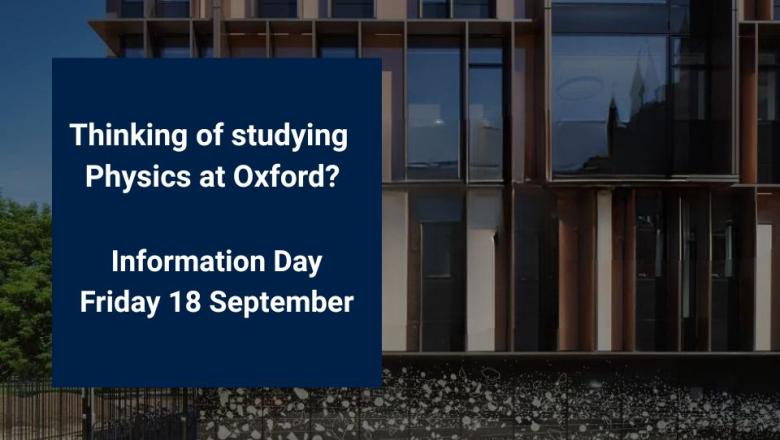 The image shows the Beecroft Building as background and the title of the event 'Information Day'