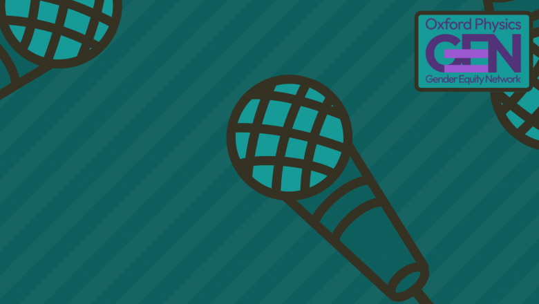 green cartoon microphones on a stripey green background with the opgen logo